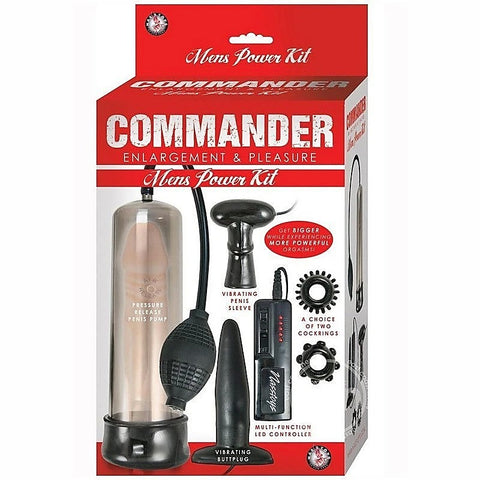 COMMANDER Premium Vibrating Penis Pump & Pleasure Kit