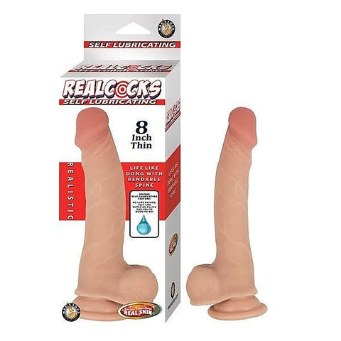 Realcocks Self-Lubricating 8-Inch Thin Dildo By Nasstoys - Realistic Dildos