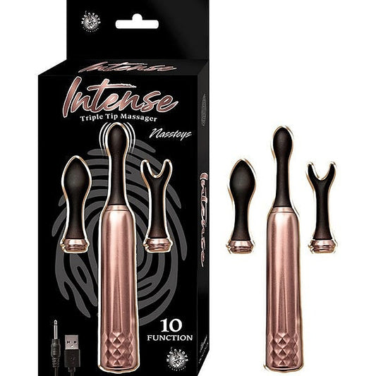 INTENSE Triple Tip Silicone Massager - Targeted Bliss for Mind and Body