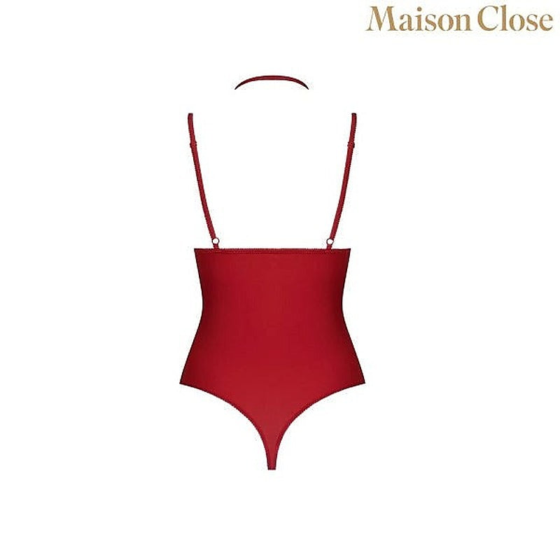Red Bodysuit Thong With Naked Breast By Maison Close - Teddies and Bodysuits