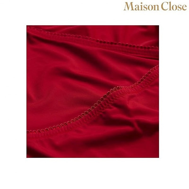Red Bodysuit Thong With Naked Breast By Maison Close - Teddies and Bodysuits