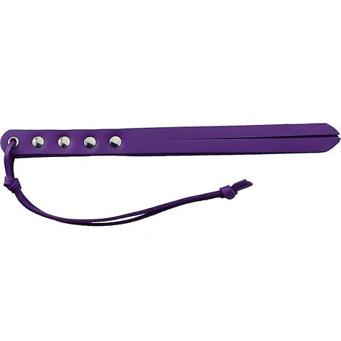 Sultry Seduction - Purple Oil Tan Leather Mini Whip Swatter - Whips And Crops