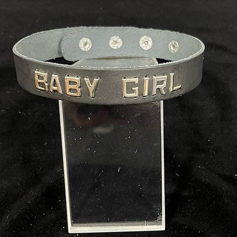 Spartacus Leather Wordband Collar - Adjustable for Baby Girls - Collars and Leads