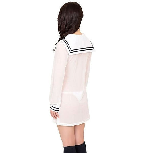 Kinky See Through Sailor Dress With Ribbons - Kimono's and Gowns