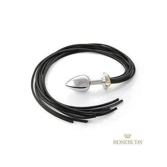 Rosebuds Intimate Fusion - Luxurious Metal Plug and Leather Whip Set - Butt Plugs