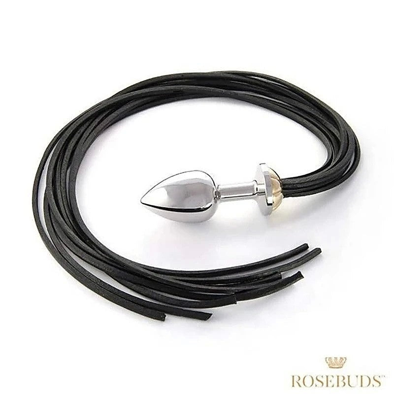 Intimate Fusion - Luxurious Metal Plug And Leather Whip Set - Butt Plugs