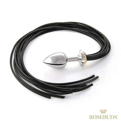 Intimate Fusion - Luxurious Metal Plug And Leather Whip Set - Butt Plugs