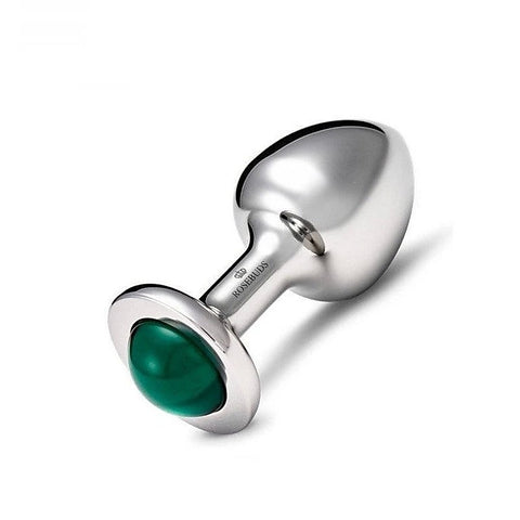 Stainless Steel Anal Plug Small With Malachite Gem - Butt Plugs