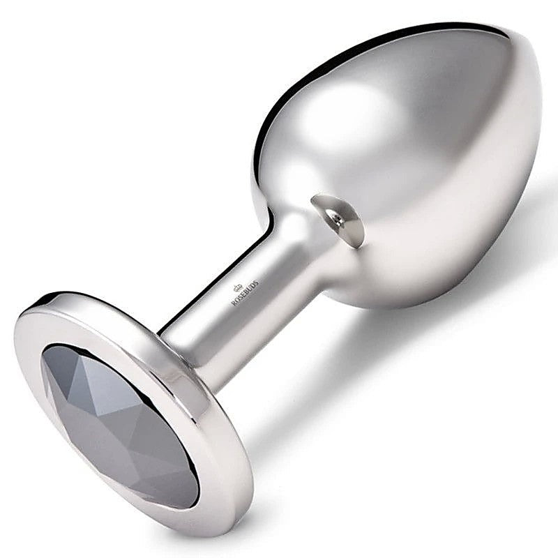 Luxurious Aluminium Black Butt Plug - Jeweled Clear Xl - Butt Plugs