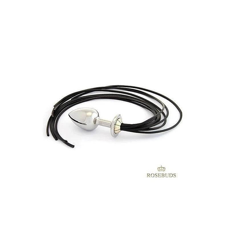 Luxe Black Long Leather Whipbud Xl By Rosebuds Jewelry - Butt Plugs