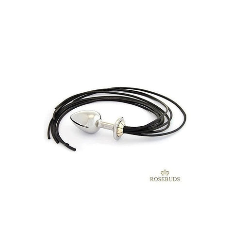 Luxe Black Long Leather Whipbud Xl By Rosebuds Jewelry - Butt Plugs