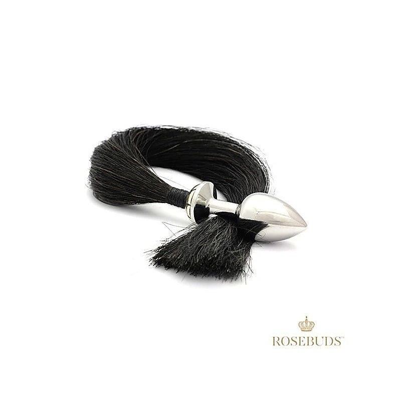 Luxe Black Long Leather Whipbud Xl By Rosebuds Jewelry - Butt Plugs