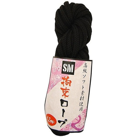 Sm Restraint Soft Bondage Rope 12 Metres Black - Cuffs and Restraints