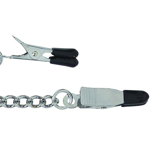 Spartacus' Pinchy Grip Nipple Clamps - Durable Chain for Prolonged Pleasure - Nipple and Clit Clamps