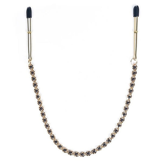 Spartacus' Luxurious Gold-Beaded Nipple Clamps - Nipple and Clit Clamps