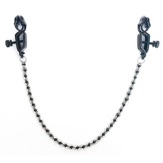 Spartacus' Exquisite Black Beaded Clamps - Indulge in Pleasure - Nipple and Clit Clamps