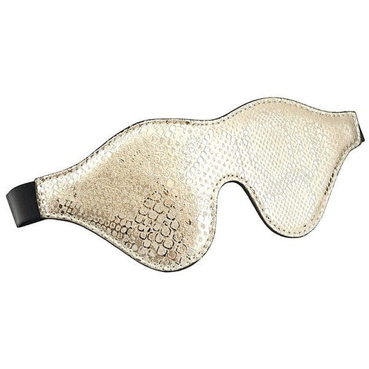 Spartacus White Snake Luxury Blindfold - Soft Leather Lining - Masks And Blindfolds