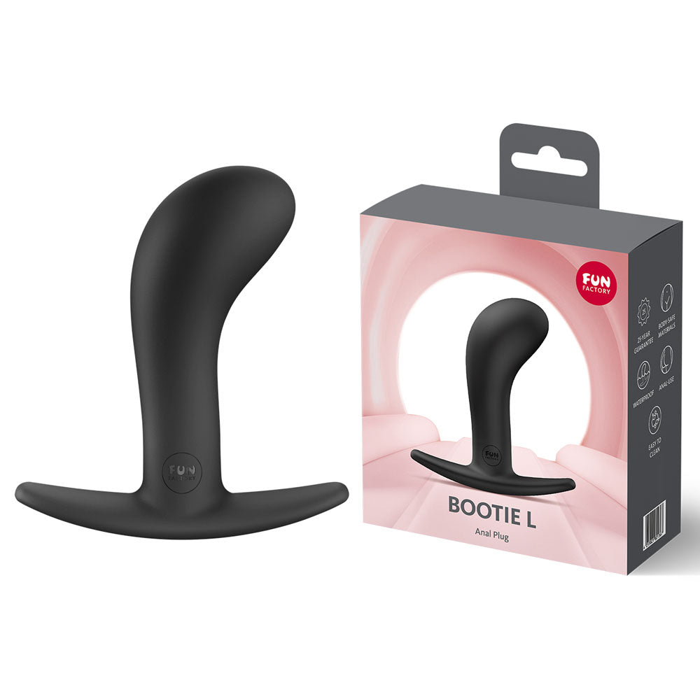 Fun Factory BOOTIE L 10.9 cm Large Anal Plug - Black - Butt Plugs