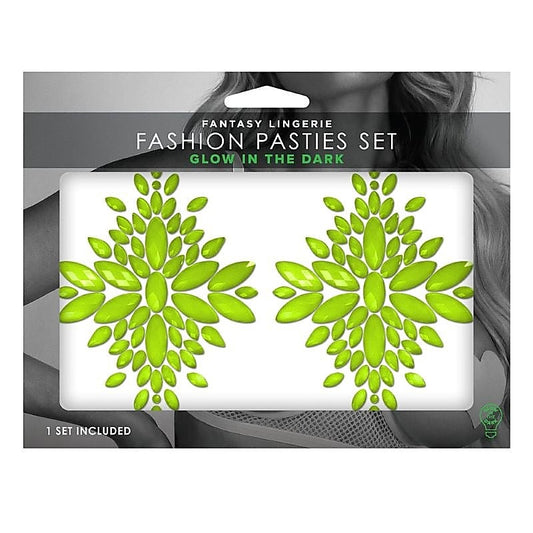 Enchanting Glow-in-the-Dark Crystal Pasties - Redefine Sensual Elegance - G-Strings, Panties and Shorts