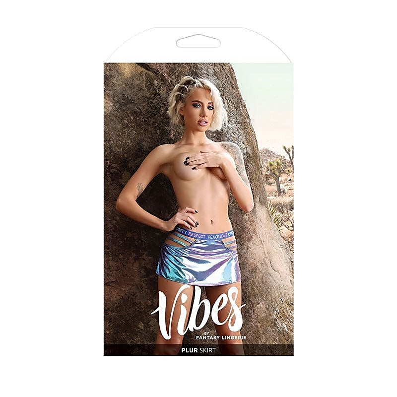 Vibes Plur Holographic Skirt By Fantasy Lingerie - G-Strings, Panties and Shorts