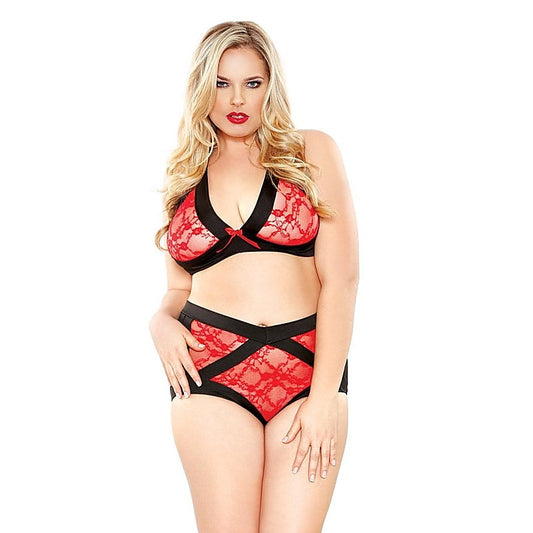 Curve Two Tone Lace Peek-A-Boo Cutout By Fantasy Lingerie - Bras and Bra Sets