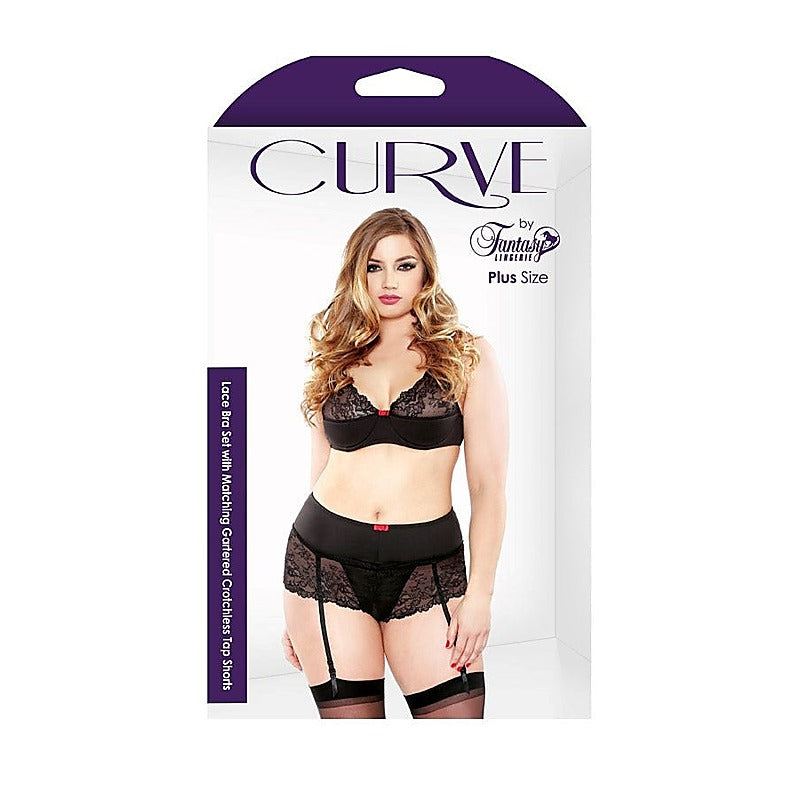Curve Lace Bra With Crotchless Tap Shorts - Bras and Bra Sets