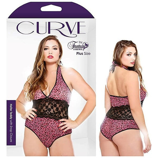 Curve Halter Teddy With Snap Closure By Fantasy Lingerie - Babydolls and Chemises
