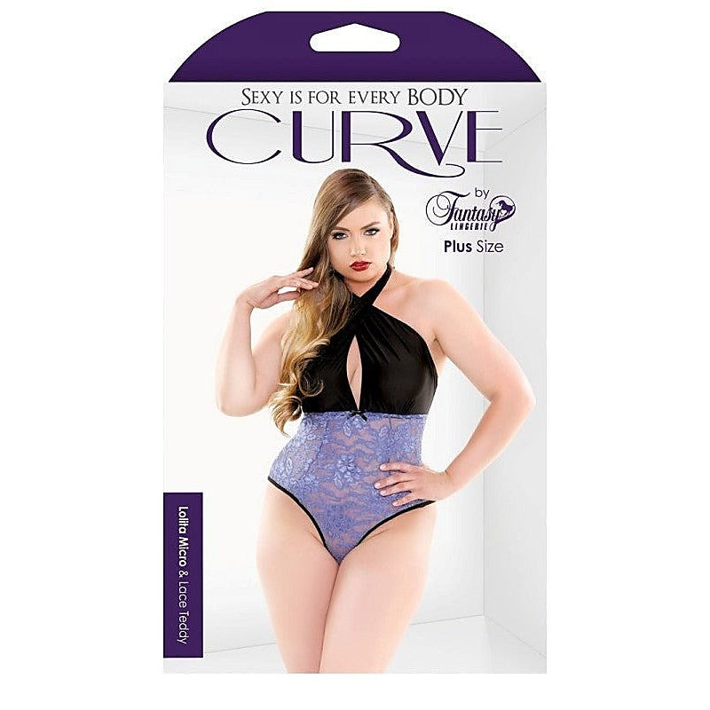 Curve Lolita Micro And Lace Teddy By Fantasy Lingerie - Babydolls and Chemises