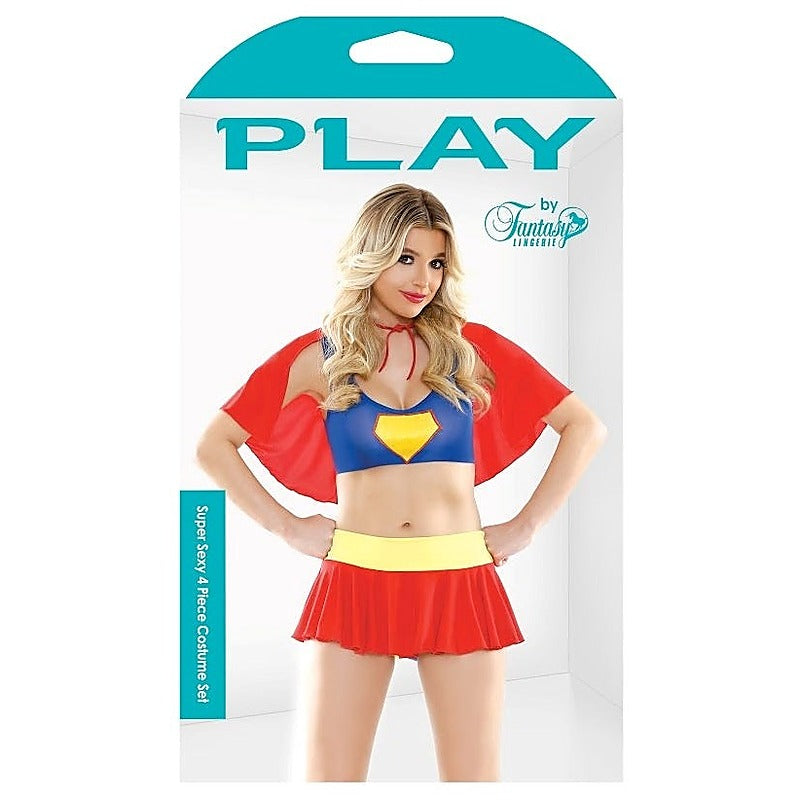Play Super Sexy 4 Piece Costume Set By Fantasy Lingerie - Fancy Dress Ups