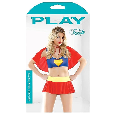 Play Super Sexy 4 Piece Costume Set By Fantasy Lingerie - Fancy Dress Ups