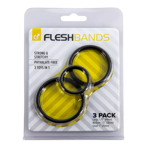 Fleshlight FleshRings 3 Pack Stretchy Mens Cock Ring - Cock Ring Sets