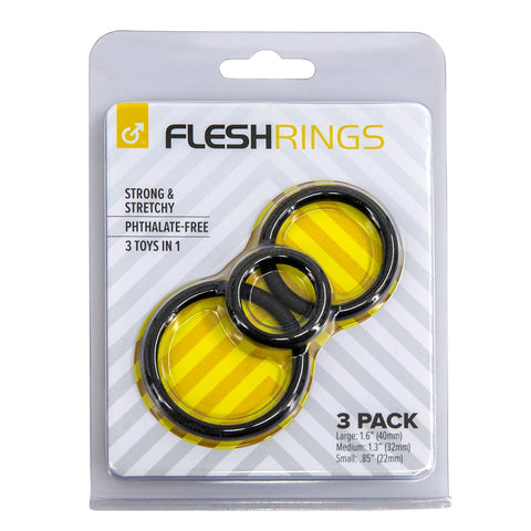Fleshlight FleshRings 3 Pack Stretchy Mens Cock Ring - Cock Ring Sets