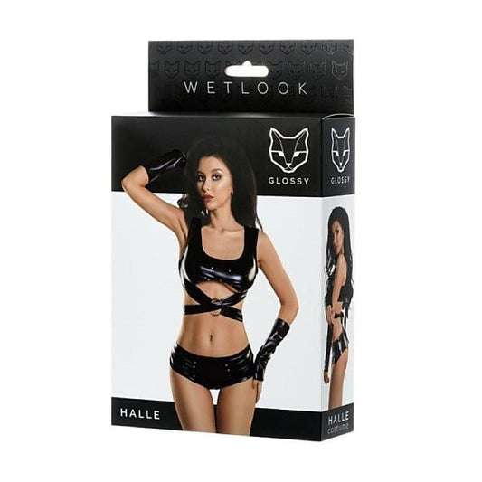 Glossy Wetlook 3 Pc Set Halle - Bras and Bra Sets