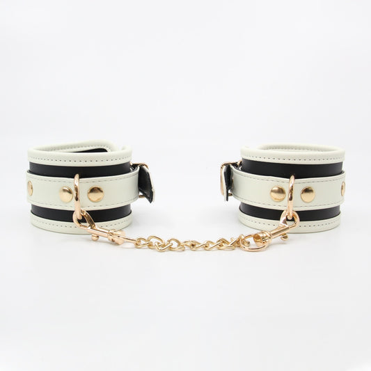Love In Leather Glow In Dark Bondage Wrist Cuffs - Cuffs And Restraints