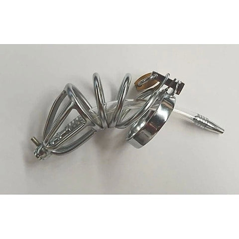 Hoop Male Chastity Cage With Urethral Tube By Bdstyle - Male Chastity