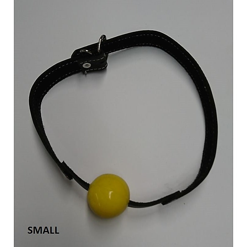 Amour Bondage Gag & Yellow Rubber Ball - Bondage Gags and Bits