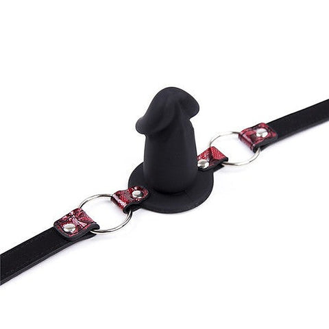 Diamond Strap Silicone Penis Gag - Bondage Gags and Bits