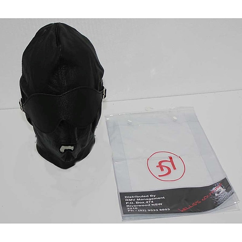 Fetish Supplies Leather Bondage Hood by Hell's Couture - Bondage Hoods