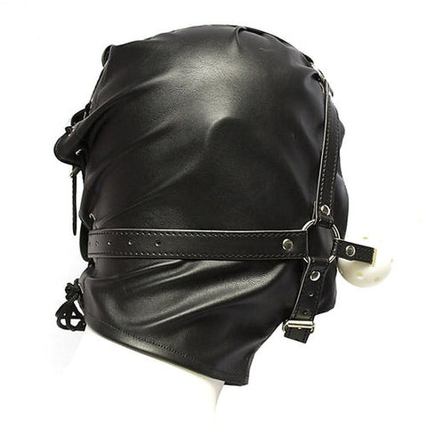 Bondage Supplies Full Head Hood With Mouth Gag - Bondage Gags and Bits