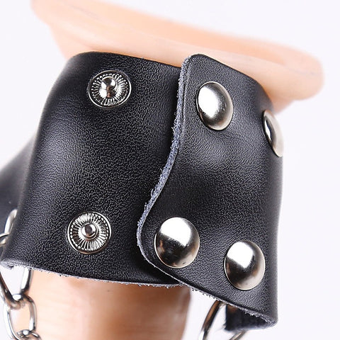 Leather Parachute Ball Stretcher by BDStyle - Ball and Cock Toys