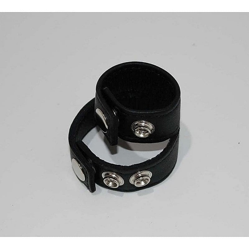 Double Strap Leather Cock Ring By Hell'S Couture - Cock Rings