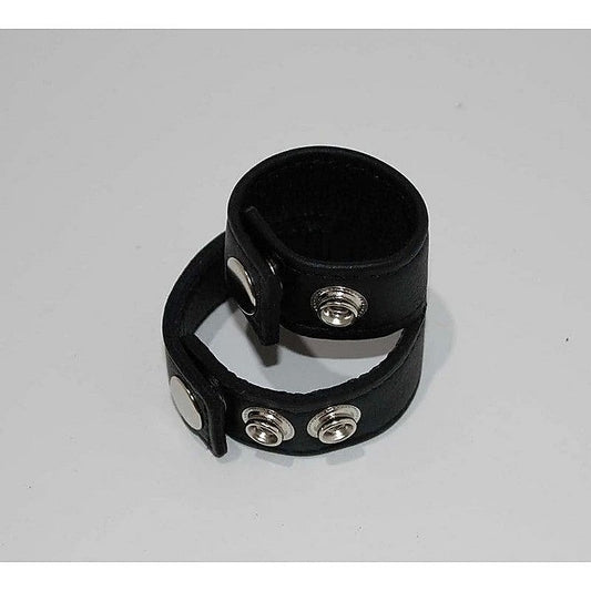 Double Strap Leather Cock Ring By Hell'S Couture - Cock Rings