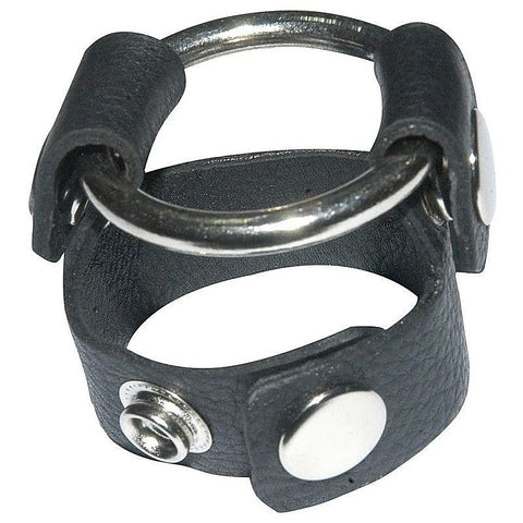 Sinners Leather Cock Ring With O-Ring By Hell'S Couture - Cock Rings