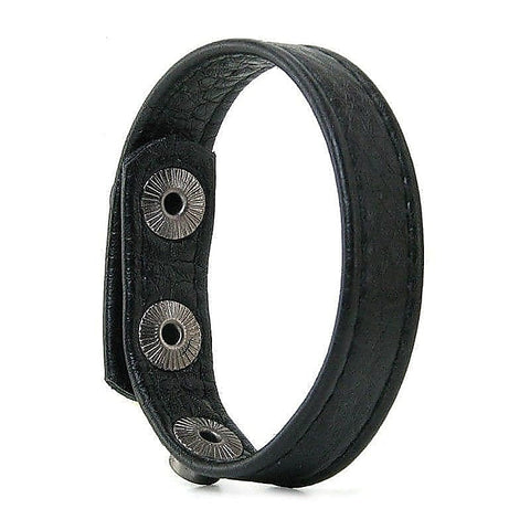 Three-Snap Buckle Leather Cock Ring By Hell'S Couture - Cock Rings