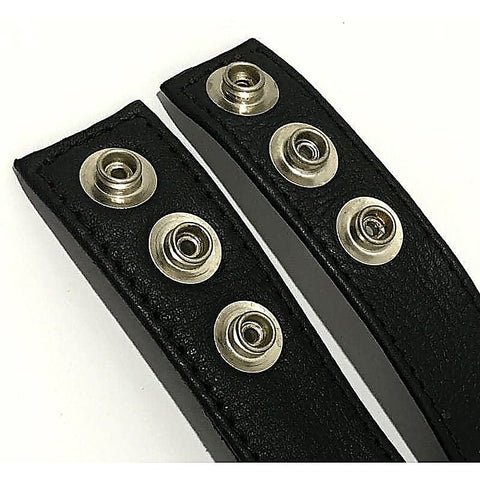 Three-Snap Buckle Leather Cock Ring By Hell'S Couture - Cock Rings