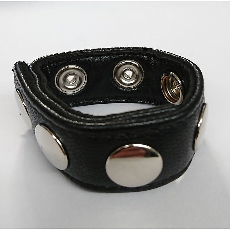 Leather Cock Ring 7 Button Studs by Hell's Couture - Cock Rings