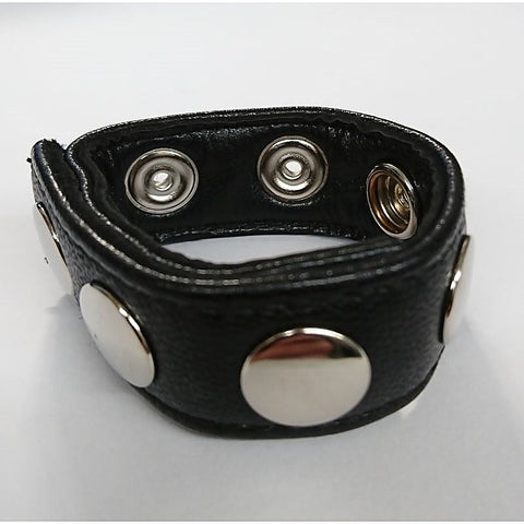 Leather Cock Ring 7 Button Studs by Hell's Couture - Cock Rings