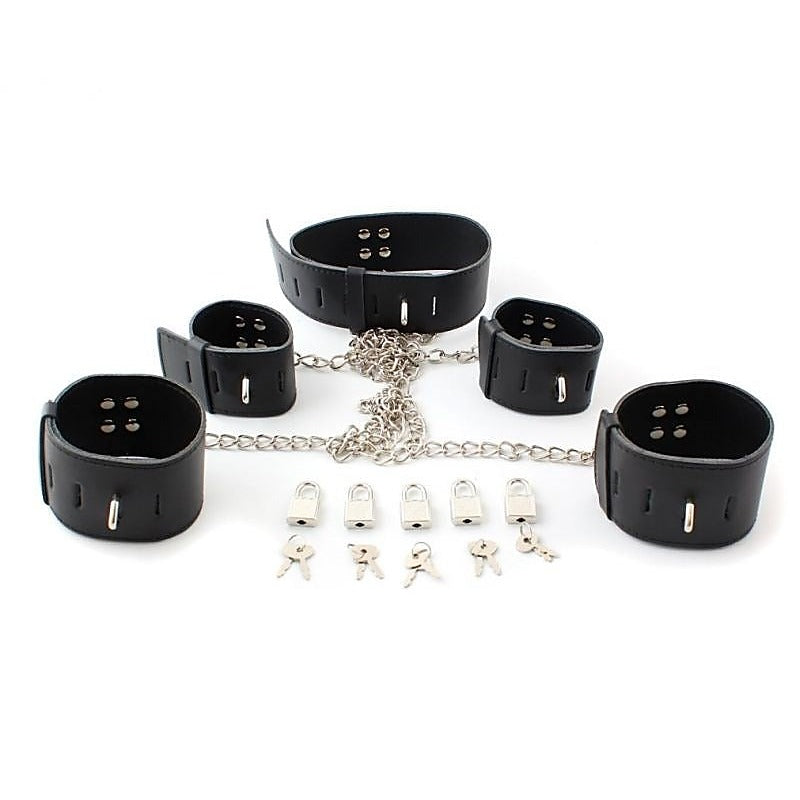 Licks & Lashes Leather Restraint Set by Hell's Couture - Cuffs and Restraints