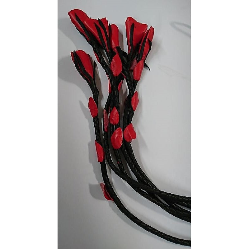 House of Harlot Flogger Black Leather Six Tails - Whips And Crops