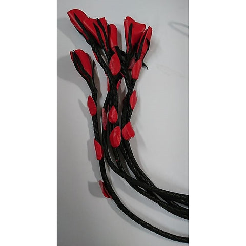 House of Harlot Flogger Black Leather Six Tails - Whips And Crops